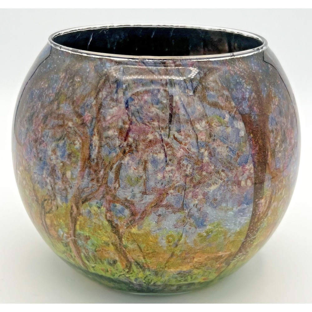 Romance Lights‎ Round Glass Tea Light Candle Holder Multi Color Forest Theme